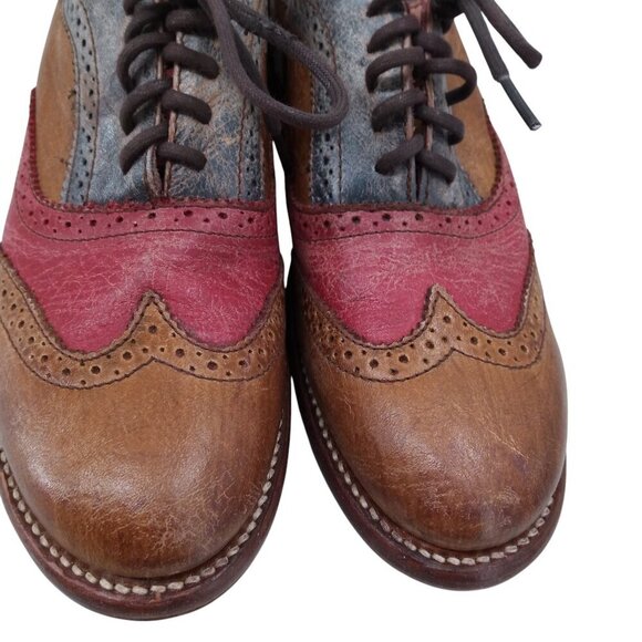 Bed Stu Lita Cobbler Wingtip Brogues Oxford Loafers Size 8.5 Leather Distressed - Picture 2 of 15
